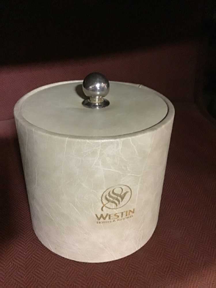 Beige Vinyl Hotel Ice Bucket